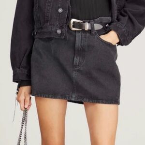 AGOLDE Liv Black Denim Mini Skirt NWT